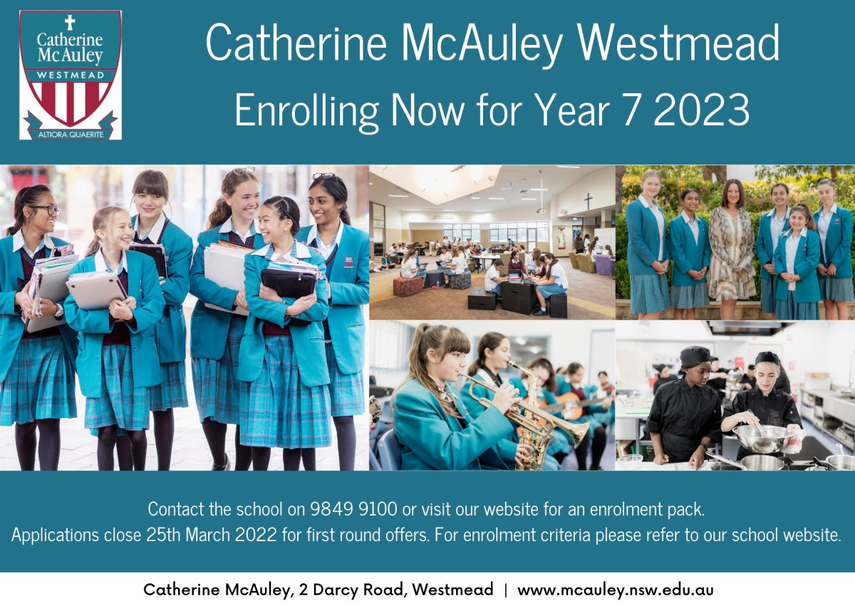 Enrolling now at Catherine McAuley Westmead