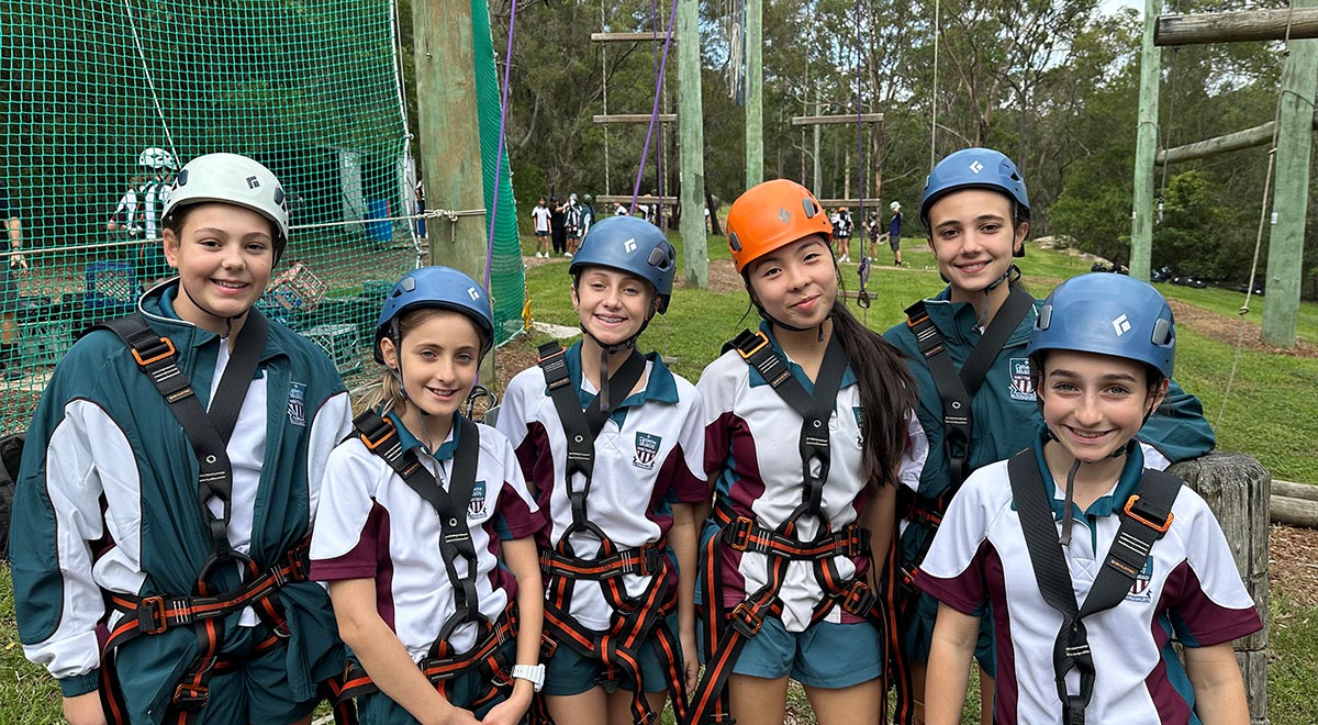 Catherine McAuley Westmead students preparing to abseil