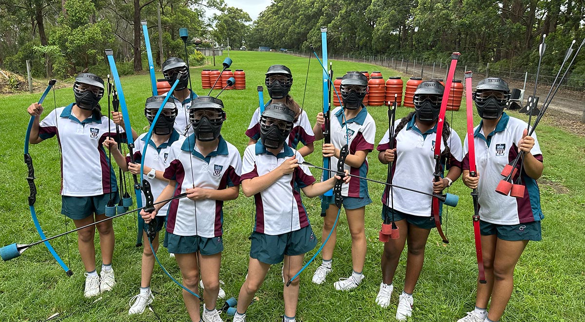 Catherine McAuley Westmead students practising archery
