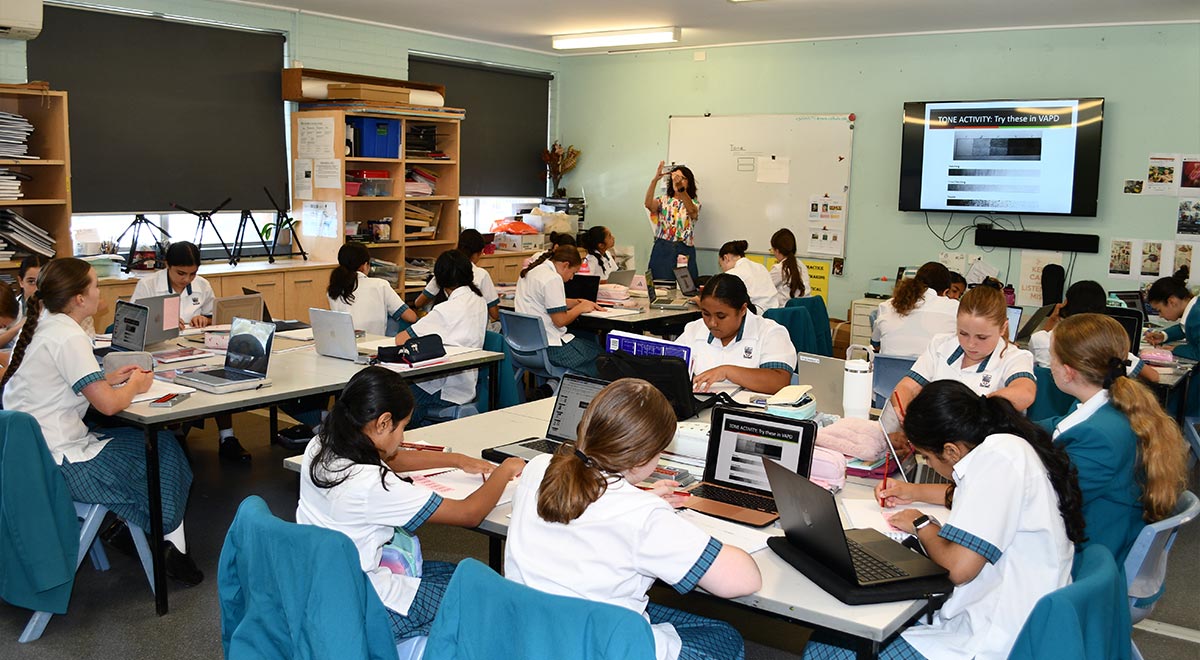 Catherine McAuley Westmead Year 7 students in Visual Arts class