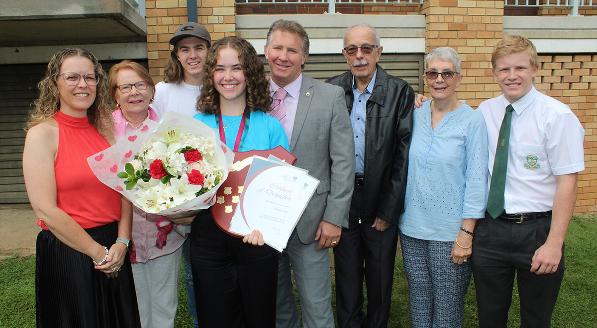 Victoria Carr and her family at McAuley Westmead