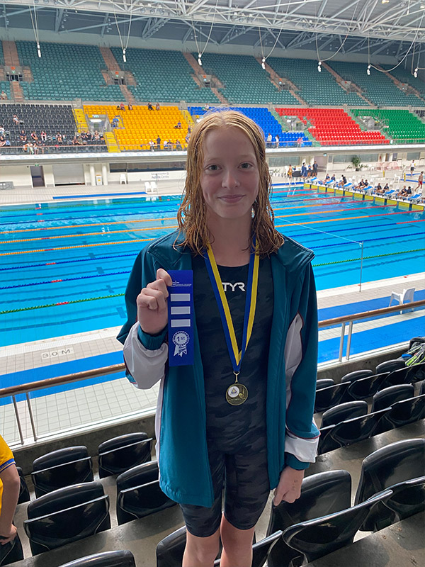 Ruby S., Year 7 came 1st in 50m backstroke