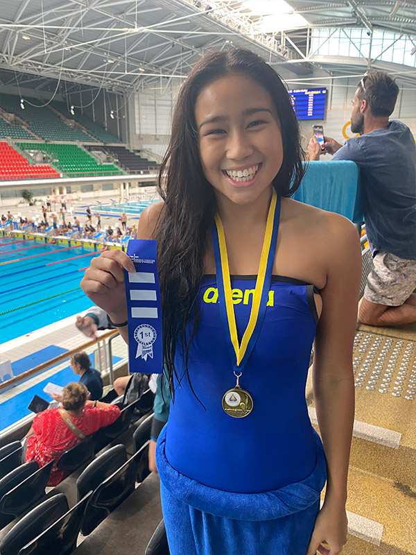 Irene S., Year 11 came 1st in 50m backstroke