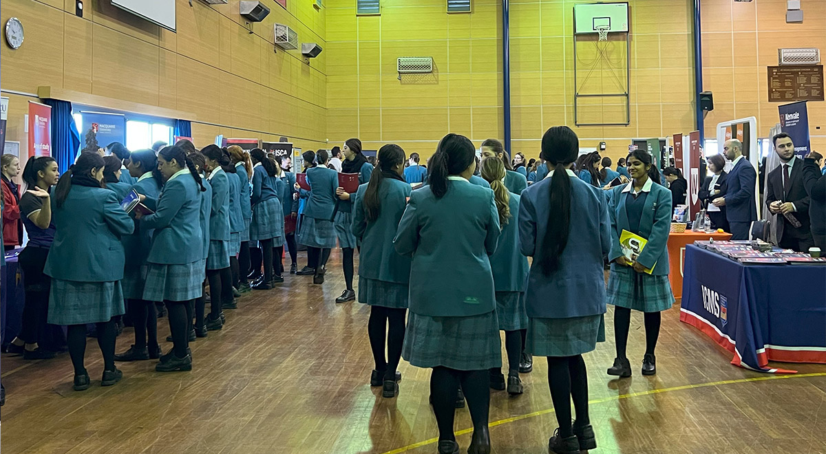 Year 12 students exploring future pathways at the Careers Expo