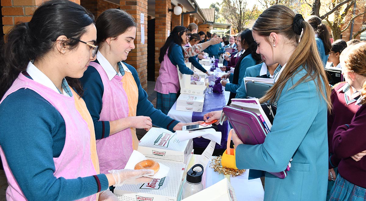 Fundraising for Mercy Works begun on Tuesday with a Krispy Kreme donut stall