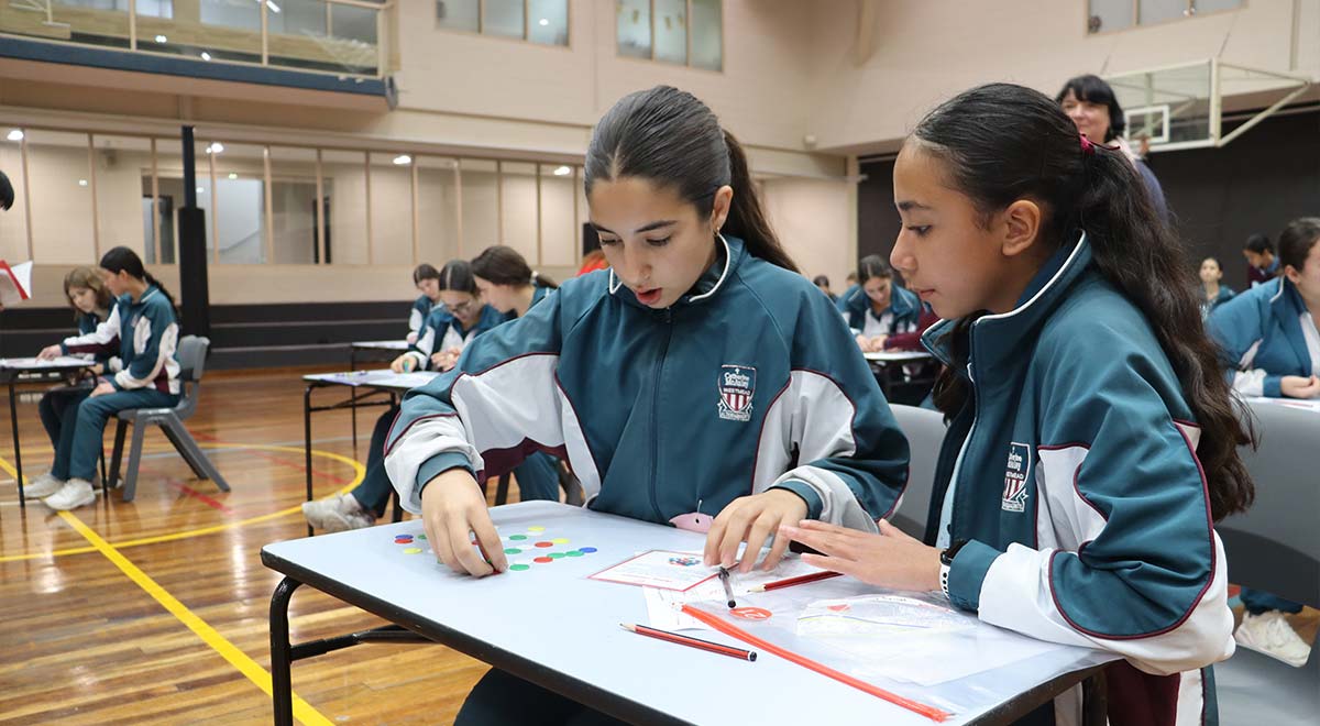 Year 8 students participating in the Inquisitive Minds workshop called 'Problems, Patterns, Pictures, Puzzles'.