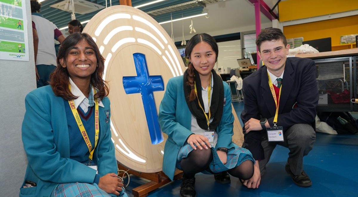 Two Year 11 students participated in the Parramatta Diocese STEM MAD Showcase through their involvement with School of Now