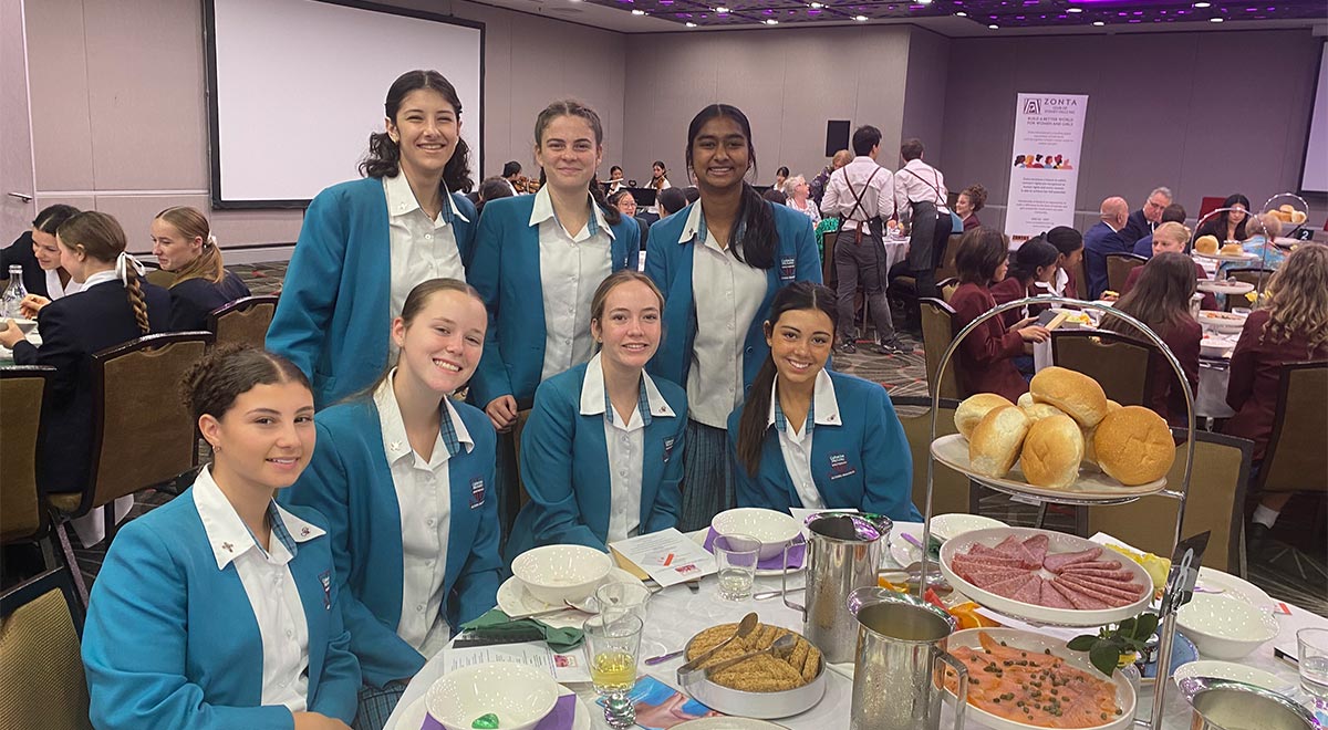 Year 12 Catherine McAuley Westmead Student Leaders at the Zonta Club IWD Breakfast