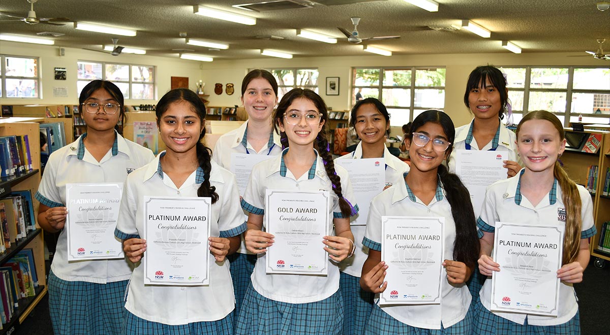 Students who were recognised for their continuous participation in the Premier's Reading Challenge