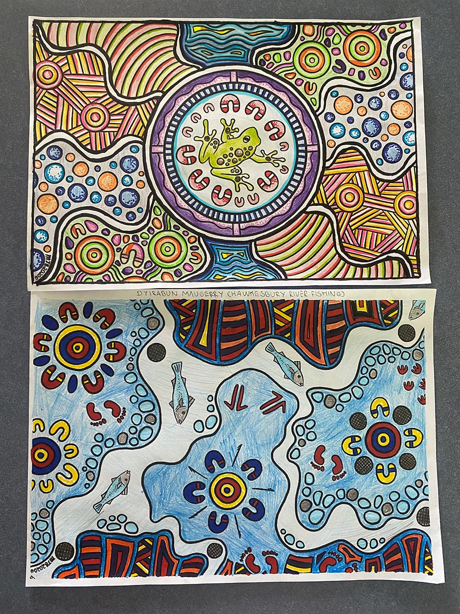 Indigenous artwork that reflects the cultural significance of water.
