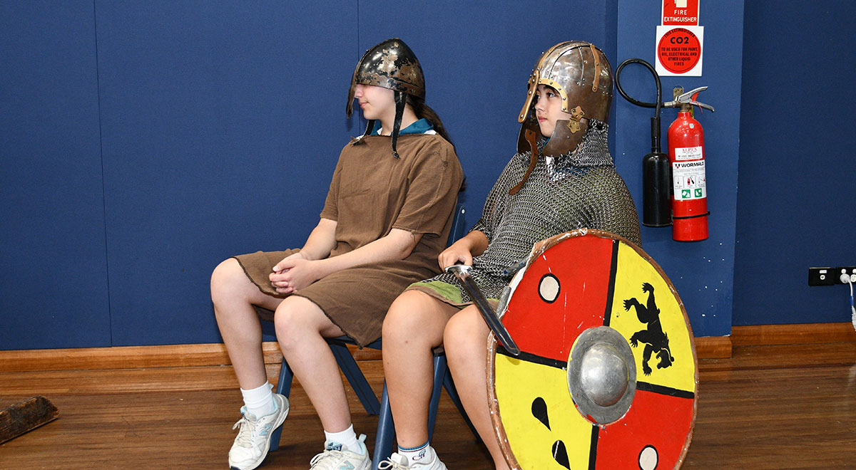 Year 8 Catherine McAuley Westmead History Students during the Interactive Medieval Incursion 