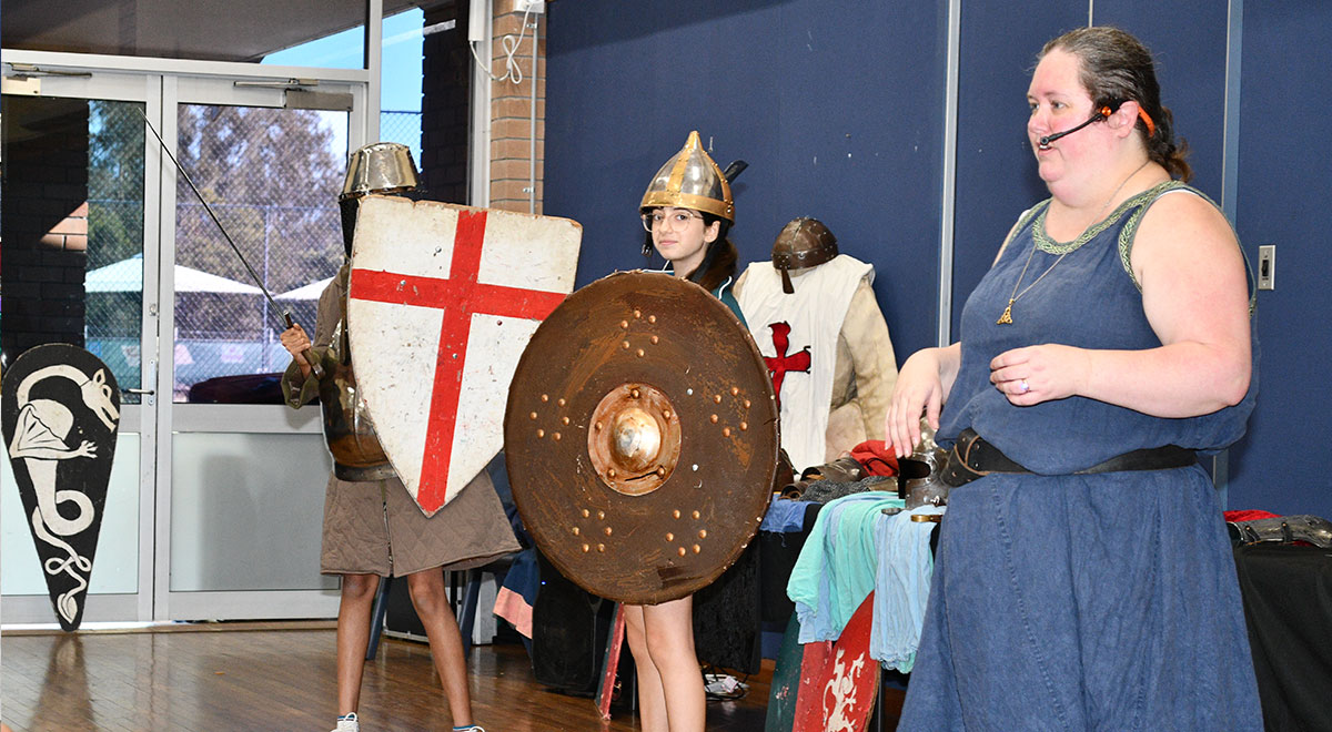 Year 8 Catherine McAuley Westmead History Students during the Interactive Medieval Incursion