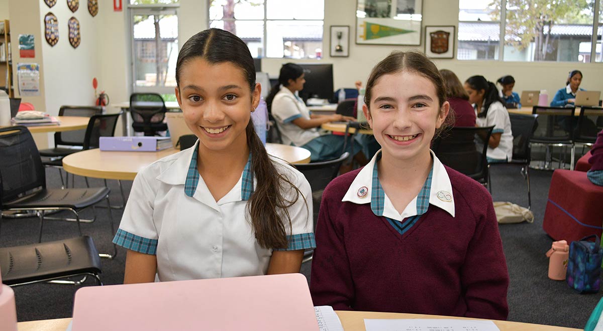 Two Year 7 students from Catherine McAuley Westmead