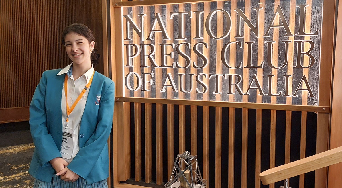 Catherine McAuley Westmead student at National Press Club Aus