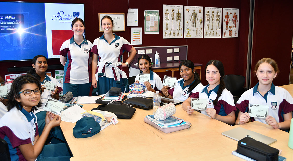 Catherine McAuley Westmead students play a game
