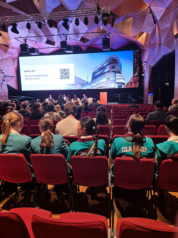 Catherine McAuley Senior Students watching UTS Green Infrastructure Conversation