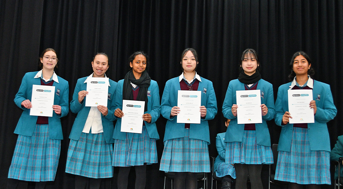 Catherine McAuley Westmead students receiving distinction and above in the Big Science Competition