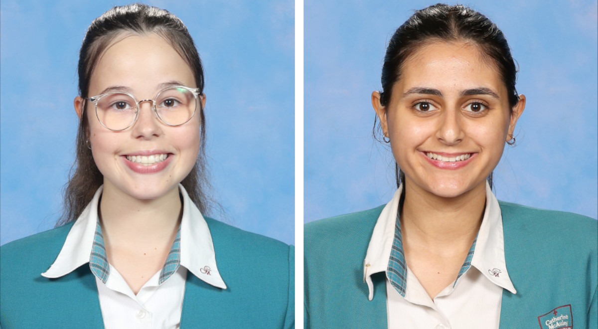 Catherine McAuley Westmead students Odessa K. and Annabelle T.