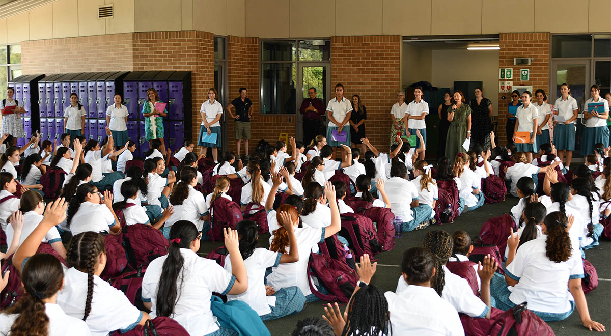 New Year 7 Catherine McAuley Westmead students at induction