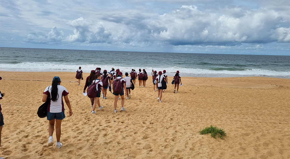 Catherine McAuley Westmead students on Collaroy Beach excursion