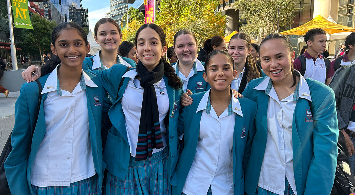 Catherine McAuley Westmead students attend Parramatta Council National Sorry Day event.