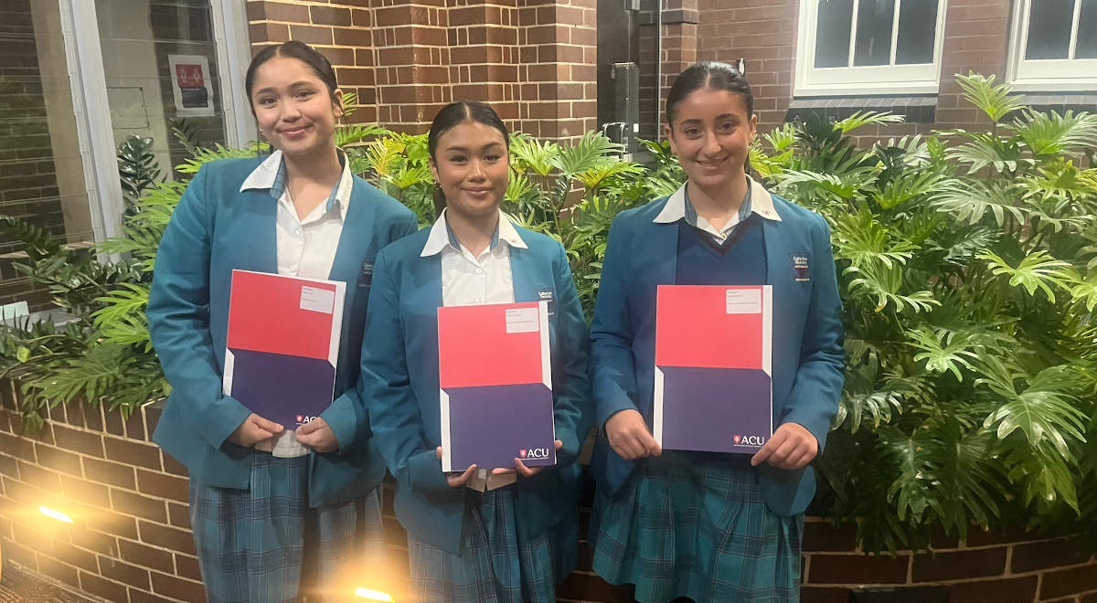 Isabel, Chloe and Natalie, Year 12 students, graduated from the ACU Uni Step-Up program this month.