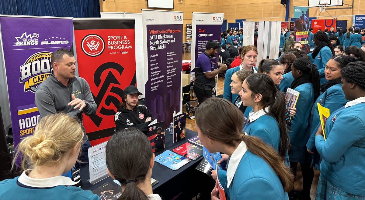 Year 12 students at the Careers Expo held on Friday 13th June at St Paul's Catholic College.