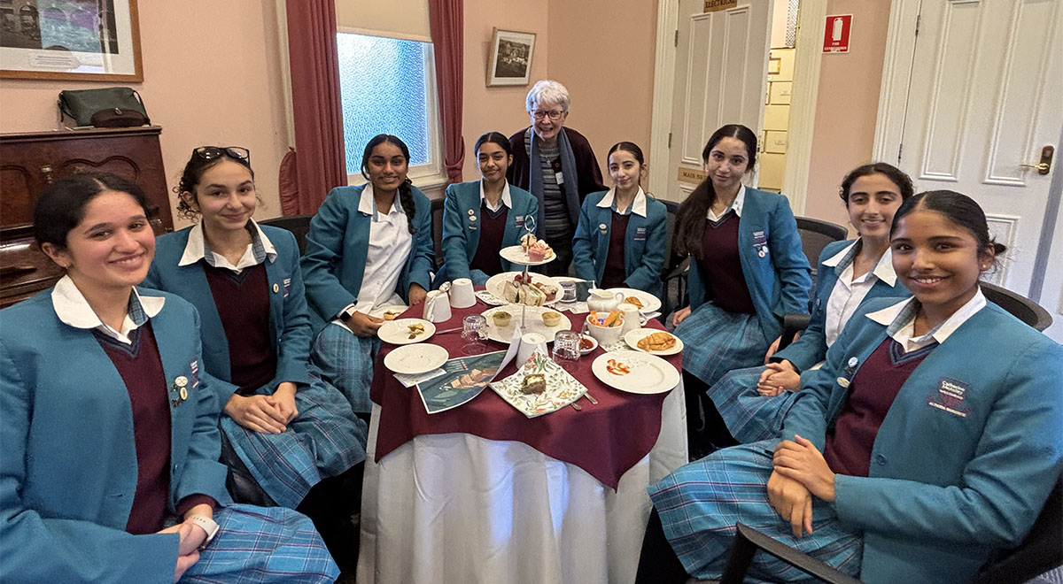 Students with Sr Catherine Ryan RSM