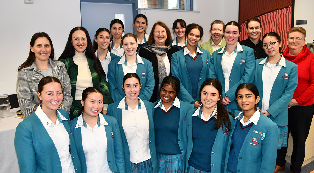 Donna Davis MP, State Member for Parramatta with Catherine McAuley student leaders and staff.