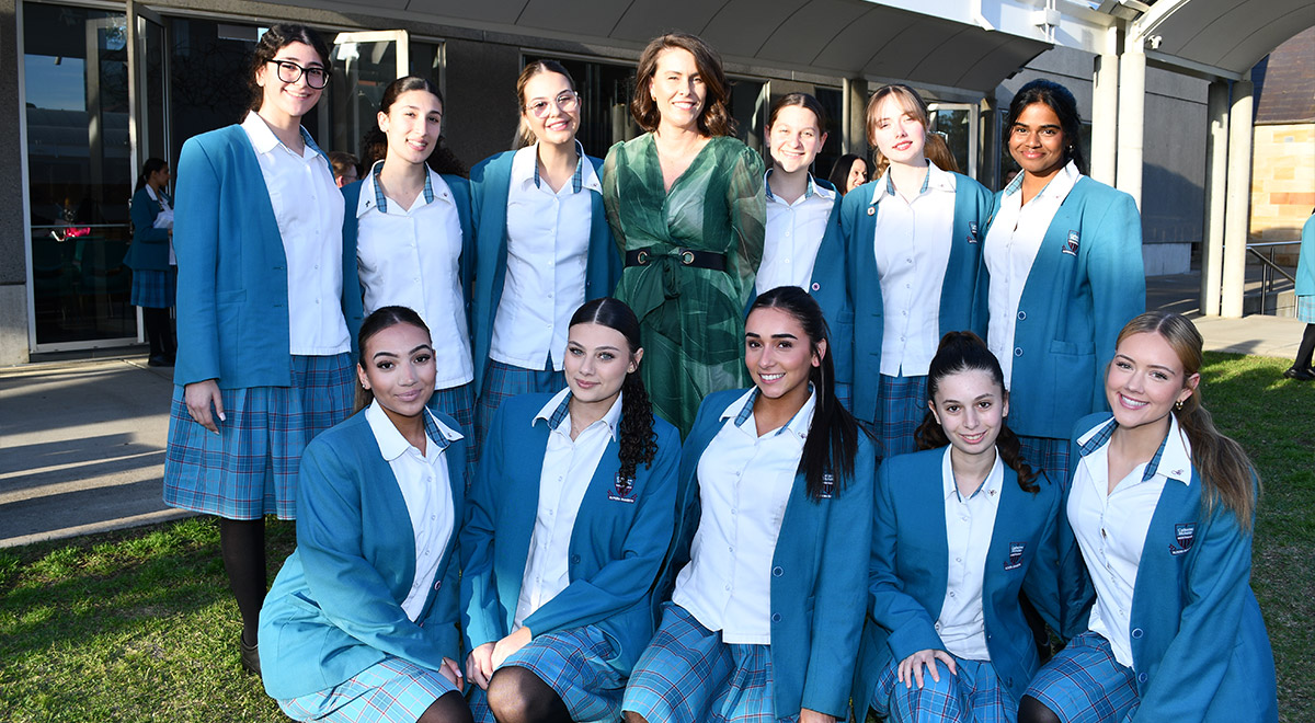 Leah Morrison Leader of Learning Wellbeing Yr 12 with students