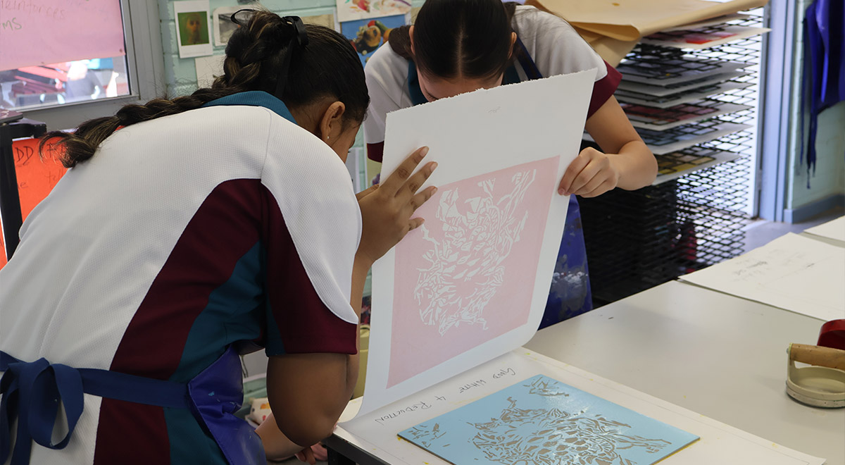 Catherine McAuley Westmead Year 9 Visal Arts Lino Printmaking
