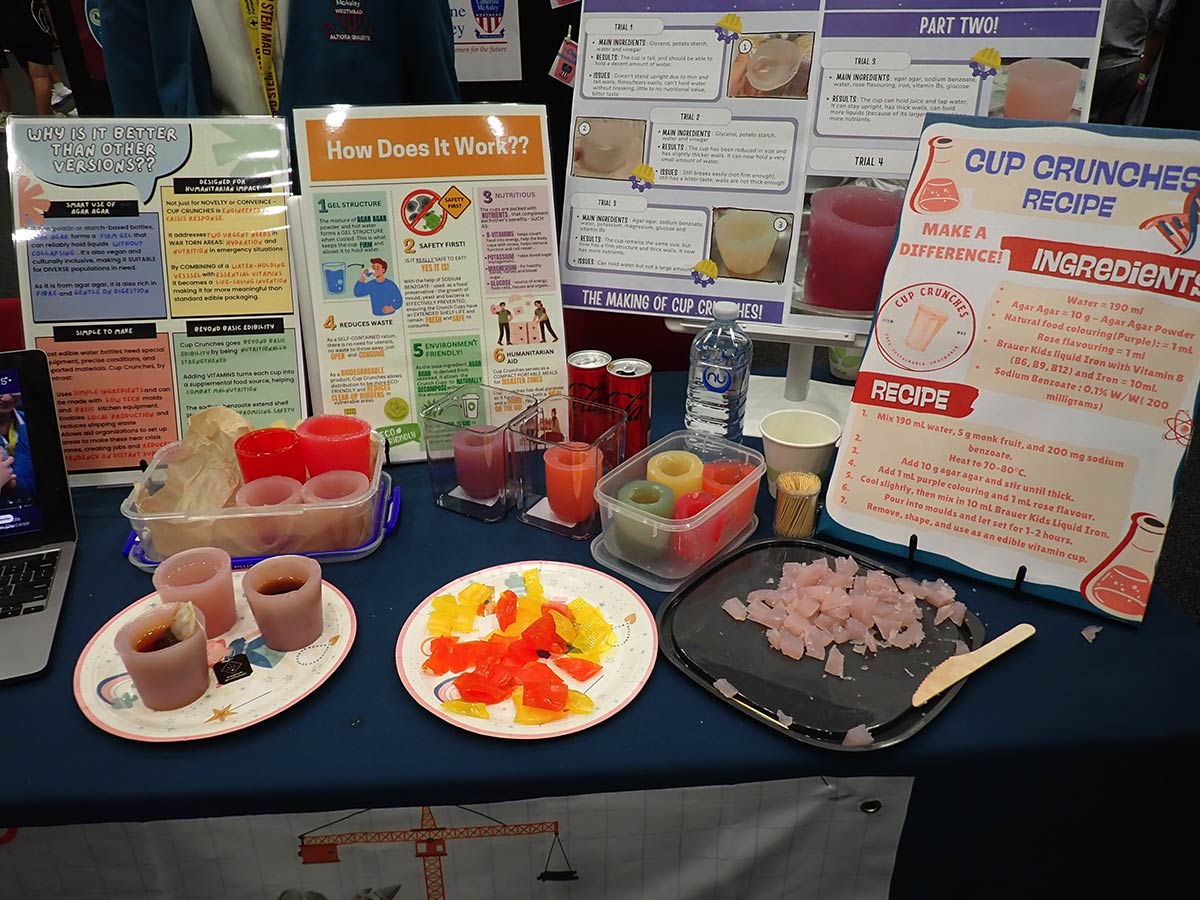 The Cup Crunchers display at STEM MAD.