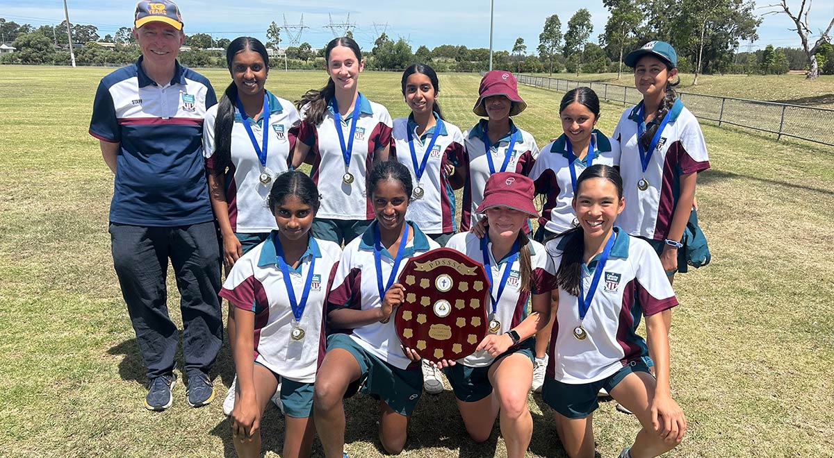 The winning Maroon Cricket Team with Coach Mr T. Taniane