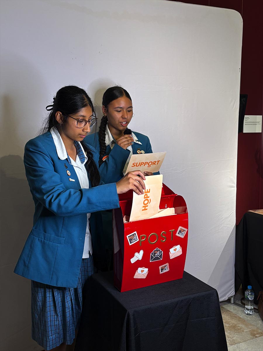 Catherine McAuley Year 10 students presenting at the awards ceremony.