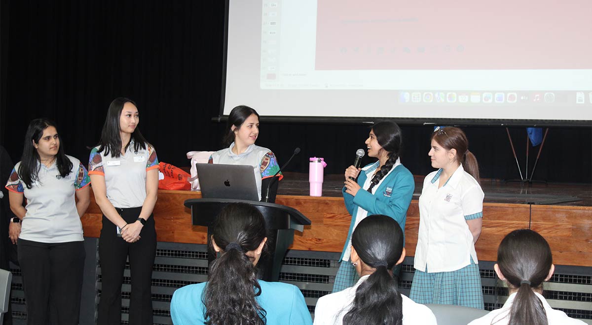 Speakers presenting in Morley Centre for McAuley Westmead Career Development Day.