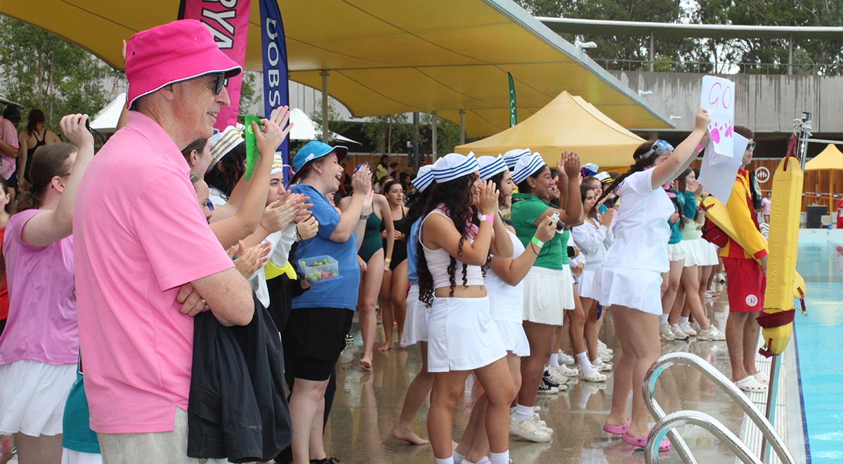 Poolside cheering