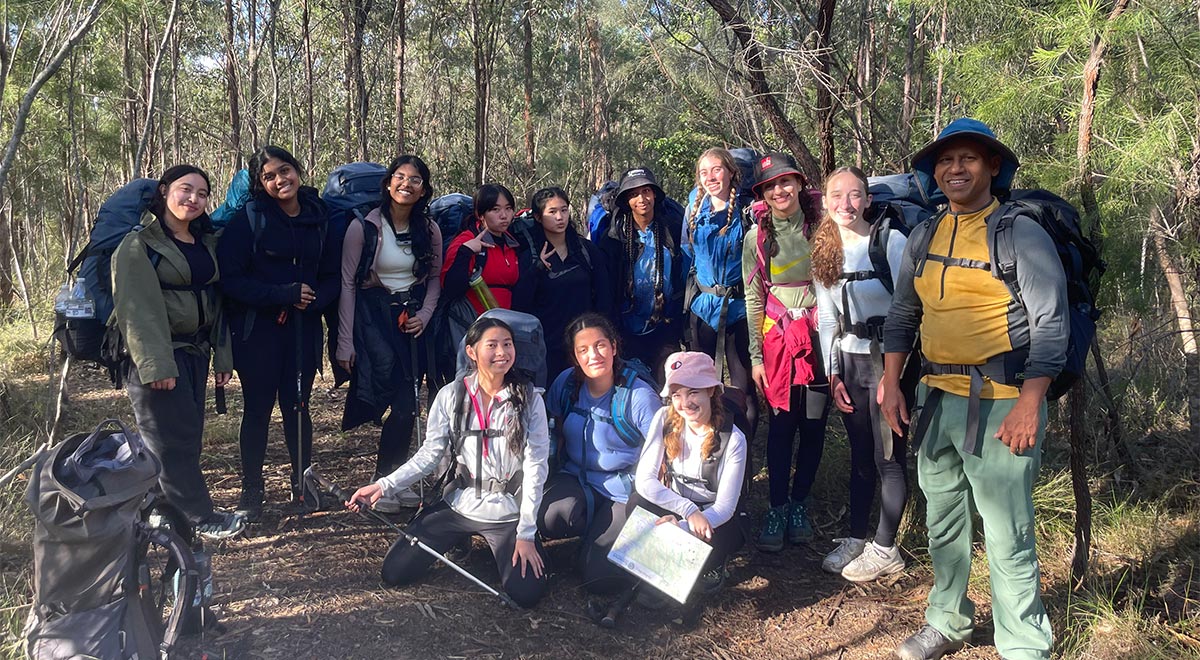 Students at the Gold Award Duke of Ed Adventurous Journey with Mr. Foran