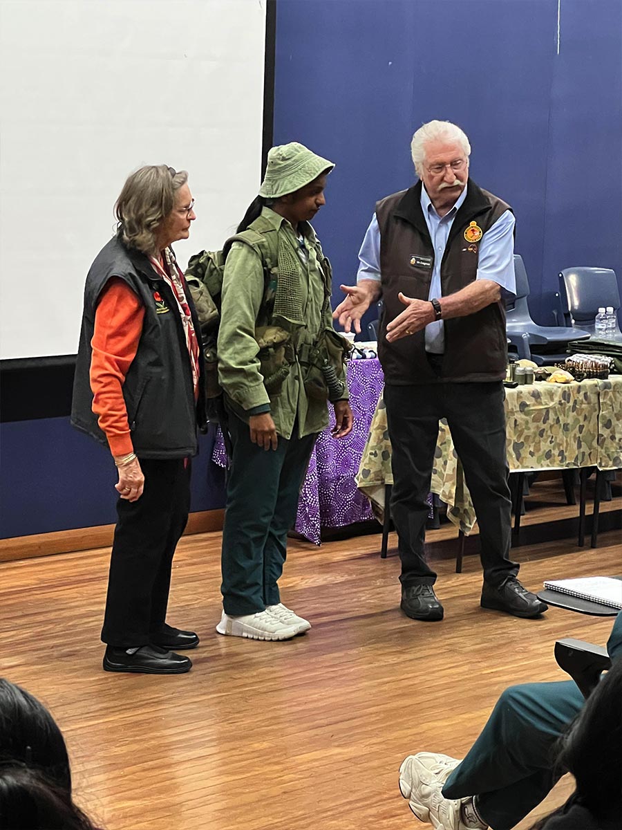 Mr and Mrs Cosgrove of the St Mary’s Vietnam Veterans Association spoke to Year 10 History students about the Vietnam War.