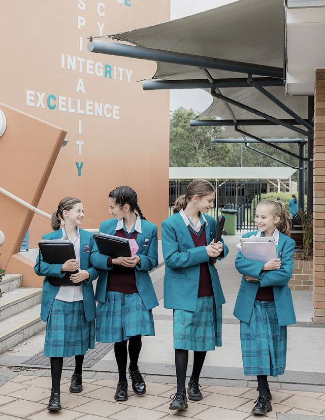 Catherine McAuley Catholic College Westmead students walking together