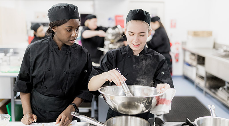 Catherine McAuley Catholic College Westmead students in hospitality class