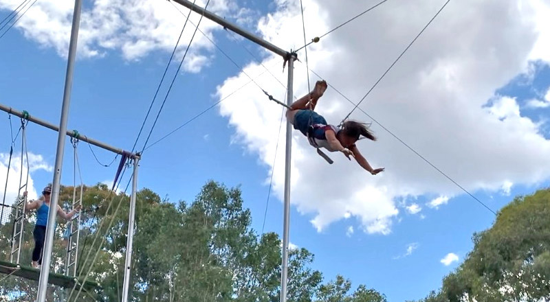 Catherine McAuley Westmead student on flying fox ride