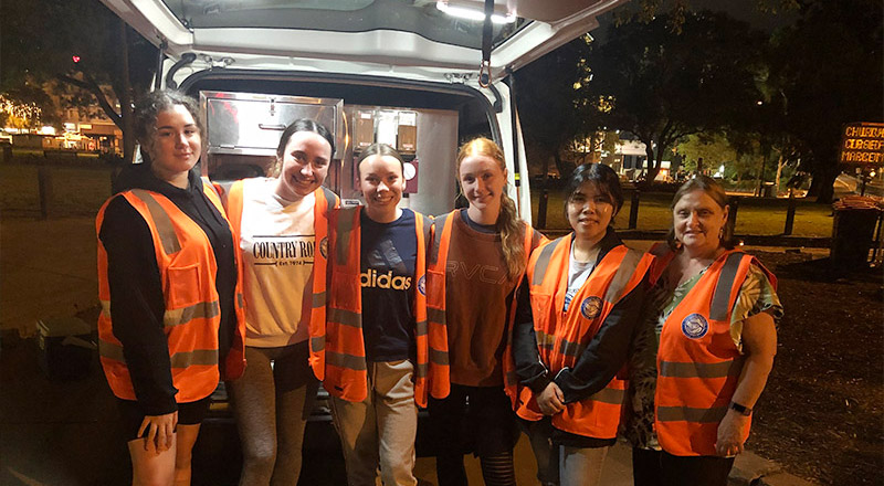 Catherine McAuley Catholic College Westmead students volunteering for Vinnie's Van Night Patrol