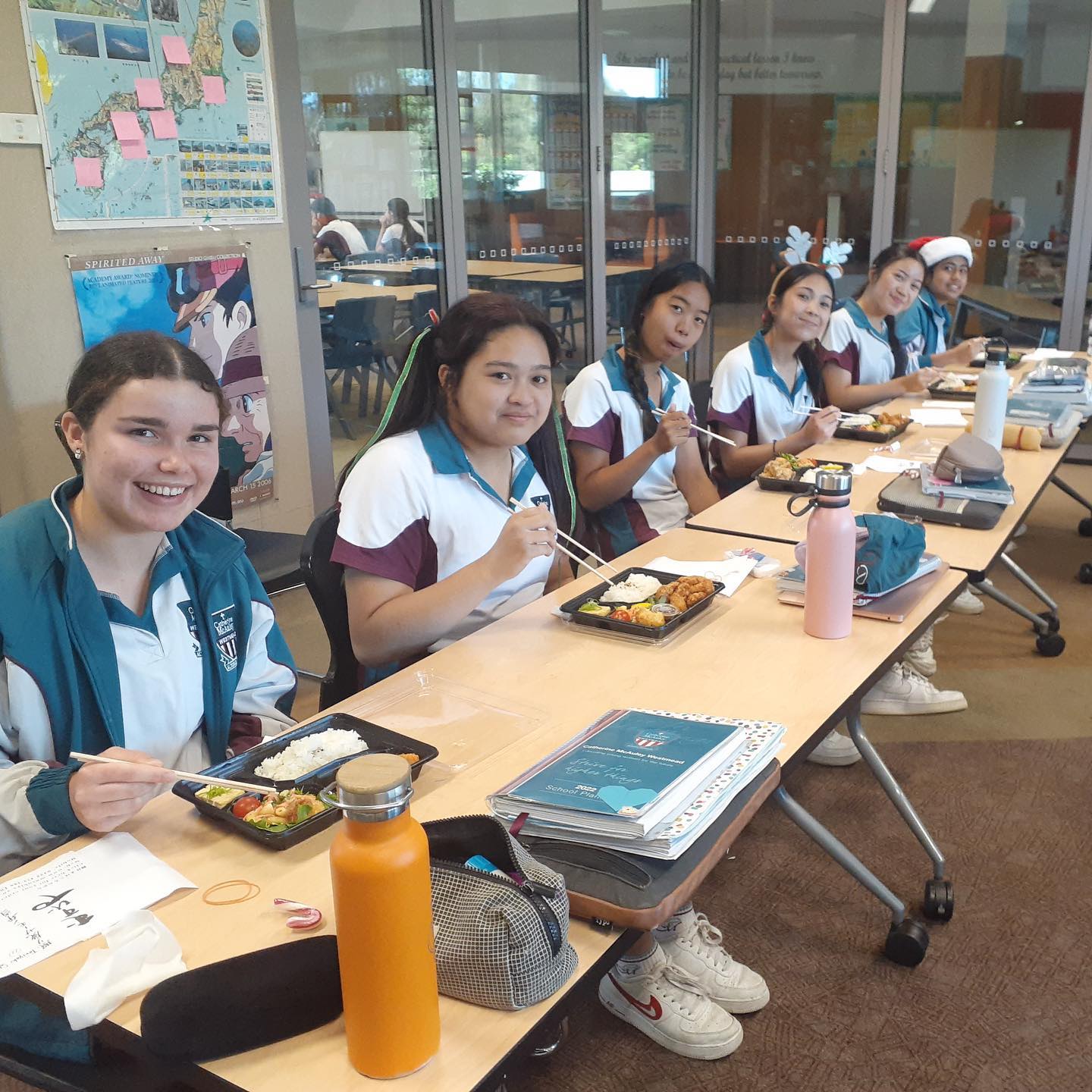 Students Preparing For The McAuley House Cheer Off