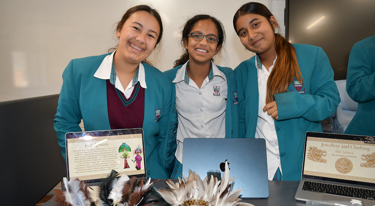 Year 8 History students worked in small groups to create exhibition displays on the Aztecs.