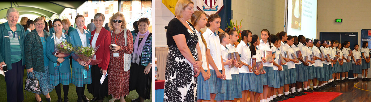 The Circle of Mercy, where the whole school prays for the new students, at Catherine McAuley Catholic College Westmead