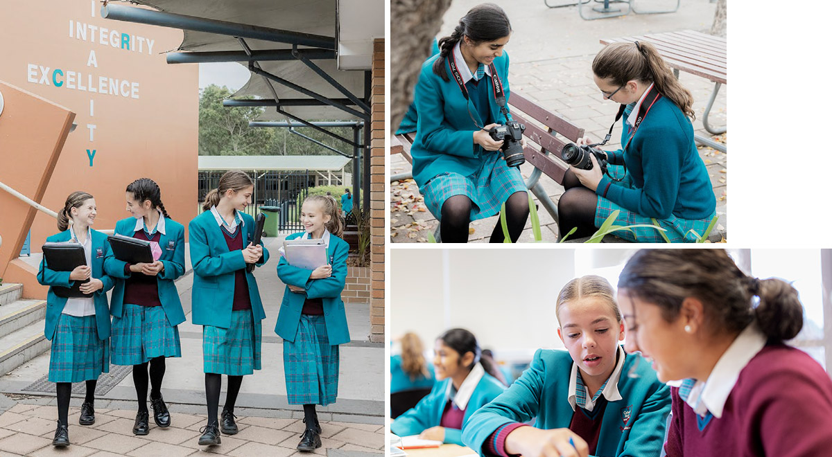 Collage of students from Catherine McAuley Catholic College Westmead